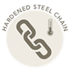Hardened steel chain